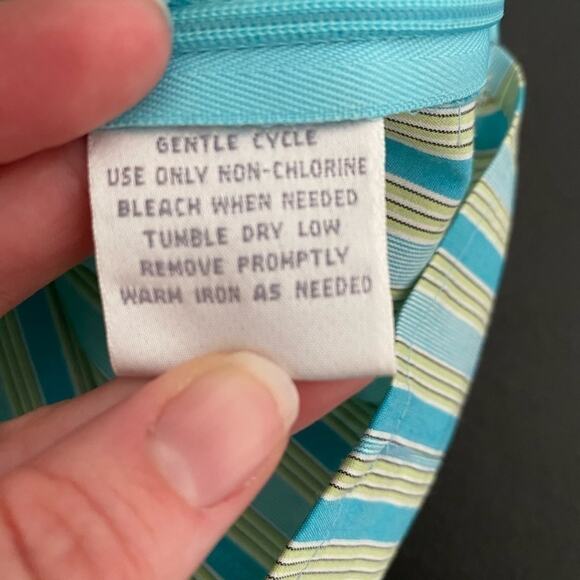 Worthington Vtg Nautical Colorful Retro Stripe Sleeveless Wrap Y2K Stretch Top L - Picture 6 of 8